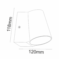 ^LED COB WALL LUMINAIRE 6W 400LM 100° 230V AC 3.000K DARK GREY CRI80 IP54 30.000HRS