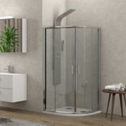 Καμπίνα ημικυκλική με διάφανο κρύσταλλο NEW FLORA 200 Cromo KARAG 80x80x170cm