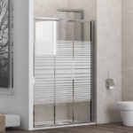 Καμπίνα από τοίχο σε τοίχο με σεριγραφάτο κρύσταλλο PENTA 300 Cromo KARAG 110x180cm