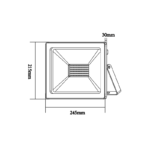 WHITE LED SMD FLOOD LUMINAIRE IP66 100W 6000K 9000Lm 230V RA80 - Image 2