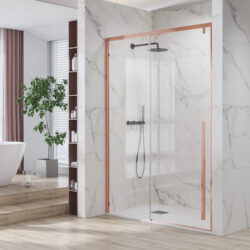 Καμπίνα από τοίχο σε τοίχο με διάφανο κρύσταλλο SANTORINI 400 Rose Gold KARAG 150x200cm