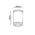 GU10  ROUND CEILING LUMINAIRE 230V AC MATT BLACK IP65 GU10 MAX.7W - Image 2