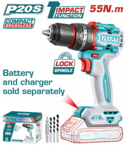 TOTAL ΕΠΑΓΓ. ΔΡΑΠΑΝΟΚΑΤΣΑΒΙΔΟ ΚΡΟΥΣΤΙΚΟ ΜΠΑΤ. Li-ion 20V / 55Nm BL Motor ΧΩΡΙΣ ΜΠΑΤ & ΦΟΡΤΙΣΤΗ (TIDLI205581)