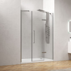 Καμπίνα από τοίχο σε τοίχο με διάφανο κρύσταλλο TINOS 600 Cromo KARAG 155x200cm