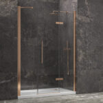 Καμπίνα από τοίχο σε τοίχο με διάφανο κρύσταλλο TINOS 600 Rose Gold KARAG 165x200cm