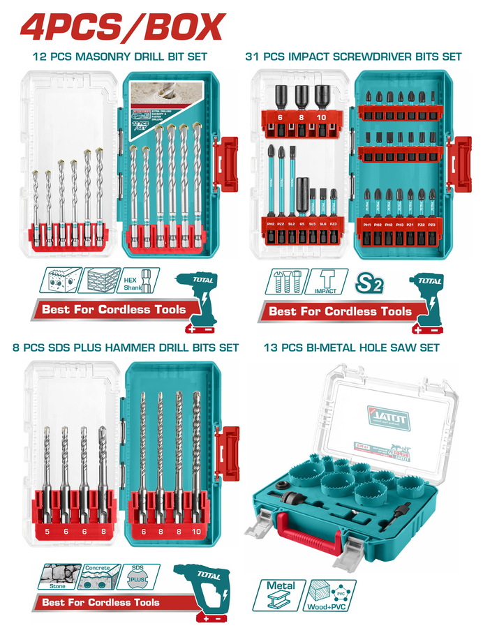 TOS26068 TOTAL ΕΠΑΓΓ. ΣΕΤ ΤΡΥΠΑΝΙΑ / ΜΥΤΕΣ ΜΑΥΡΕΣ ΧΤΥΠΗΤΕΣ / ΠΟΤΗΡΟΤΡΥΠΑΝΑ ΜΕΤΑΛΛΟΥ (TOS26068)