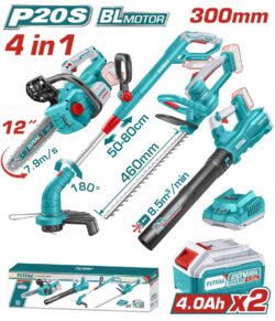 TOTAL ΕΠΑΓΓ. ΣΕΤ ΑΛΥΣΟΠΡΙΟΝΟ + ΘΑΜΝΟΚΟΠΤΙΚΟ + ΦΥΣΗΤΗΡΑΣ+ΜΠΟΡ/ΨΑΛΙΔΟ ΜΠΑΤ. Li-ion 20V (TOSLI250496E)