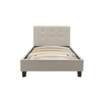 Κρεβάτι Mago pakoworld ύφασμα εκρού 100x200εκ - Image 2