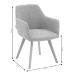 Πολυθρόνα Nasima pakoworld ύφασμα γκρι-φυσικό 57x58x84εκ - Image 8