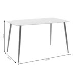 Τραπέζι Paris pakoworld οβάλ γυαλί 8mm λευκό μαρμάρου-χρυσό 150x80x75εκ - Image 6