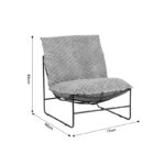 Πολυθρόνα Chopie pakoworld ύφασμα γκρι ποντικί-μαύρο πόδι 77x90x83εκ - Image 7