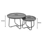 Tραπέζια σαλονιού Crismory pakoworld σετ 2τεμ MDF σε απόχρωση μαύρο μαρμάρου και μαύρα μεταλλικά πόδια - Image 6