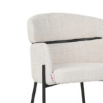 Σκαμπό μπαρ Tolerse Inart μπεζ ύφασμα-πόδι μαύρο μέταλλο - Image 6