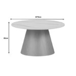 Τραπέζι σαλονιού Soleire Inart λευκό μαρμάρου sintered stone Φ70x40εκ - Image 5