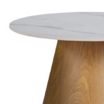 Βοηθητικό τραπέζι Soleire Inart λευκό μαρμάρου sintered stone-μεταλλική βάση Φ50x47.5εκ - Image 3