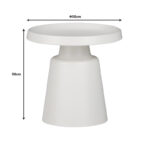 Βοηθητικό τραπέζι Ginoze Inart λευκό μέταλλο Φ50x50εκ - Image 4