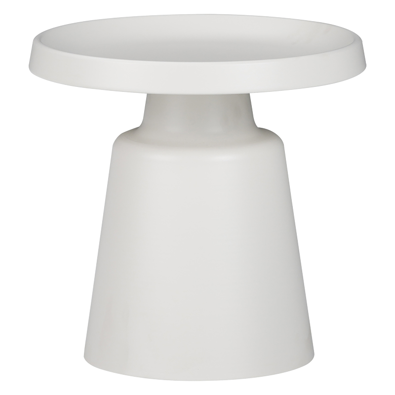 029-000271 Βοηθητικό τραπέζι Ginoze Inart λευκό μέταλλο Φ50x50εκ