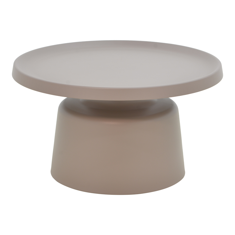 029-000274 Τραπέζι σαλονιού Ginoze Inart cappuccino μέταλλο Φ70x40εκ