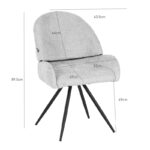 Καρέκλα περιστρεφόμενη Morea pakoworld μπουκλέ ύφασμα σε μπεζ απόχρωση με μαύρα μεταλλικά πόδια 55x63.5x89.5εκ - Image 6