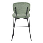 Σκαμπό μπαρ Cathair pakoworld μπουκλέ ύφασμα σε λαδί απόχρωση με μαύρα μεταλλικά πόδια 48x54x100εκ - Image 5