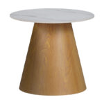 Τραπέζια σαλονιού Soleire Inart σετ 2τεμ λευκό μαρμάρου sintered stone - Image 2