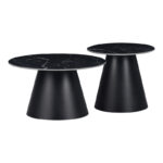 Βοηθητικά τραπέζια Fabrin Inart μαύρο μαρμάρου sintered stone-μαύρο μέταλλο - Image 2