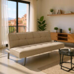 Καναπές-κρεβάτι Travis pakoworld 3θέσιος με ύφασμα μπεζ 175x83x74εκ - Image 2