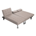Γωνιακός καναπές-κρεβάτι αναστρέψιμος Brisk pakoworld καφέ-γκρι ύφασμα 200x146x75εκ - Image 6