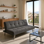 Καναπές-κρεβάτι Travis pakoworld 3θέσιος με ύφασμα ανθρακί 175x83x74εκ - Image 2