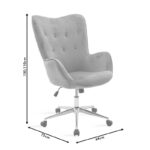 Καρέκλα γραφείου διευθυντή Kido pakoworld βελούδο κίτρινο - Image 9