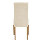 Καρέκλα Ditta pakoworld ύφασμα σε γκρι-μπεζ απόχρωση με πόδι μασίφ ξύλο σε καρυδί απόχρωση - Image 5