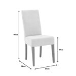 Καρέκλα Ditta pakoworld ύφασμα σε γκρι-μπεζ απόχρωση με πόδι μασίφ ξύλο σε καρυδί απόχρωση - Image 9