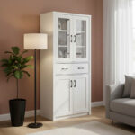 Βιτρίνα-ντουλάπα Nisso pakoworld σε λευκή απόχρωση 80x40x183.5εκ - Image 2