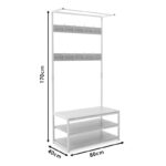 Έπιπλο εισόδου Πορτ Μαντώ Ralph pakoworld MDF φυσικό-λευκό 80x40x170εκ - Image 6