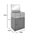 Τουαλέτα κρεβατοκάμαρας Sonlen pakoworld ανθρακί-sonoma 60x45x130εκ - Image 9