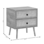 Κομοδίνο Oslo pakoworld sonoma 50x39x55εκ - Image 5