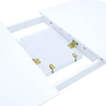 Tραπεζαρία επεκτεινόμενη Mabor-York pakoworld σετ 5τεμ ξύλο σε λευκή απόχρωση 120-150x80x73,8εκ - Image 7