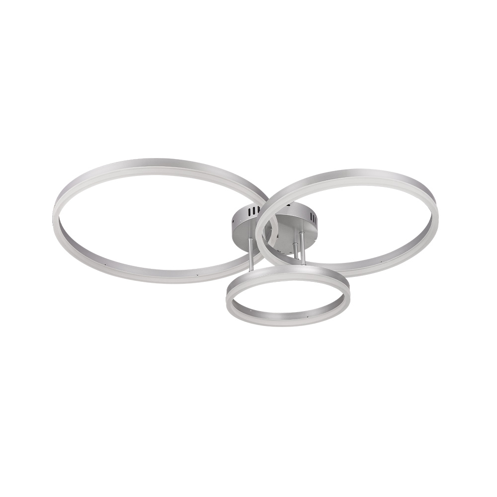 10 Inlight Φωτιστικό οροφής LED 75W 3CCT (by switch on base) D:80cm (6094-A-Silver)