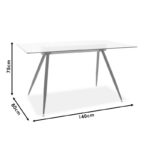 Τραπέζι Astrid pakoworld γυάλινο 10χιλ - πόδι μαύρο 140x80x75εκ - Image 6