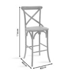 Σκαμπό μπαρ Reid pakoworld ξύλο ανοιχτό καρυδί-έδρα καφέ rattan - Image 9