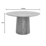 Τραπέζι Canicule pakoworld μασίφ ξύλο ακακίας σε φυσική απόχρωση Φ150x75εκ - Image 5