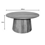 Τραπέζι σαλονιού Canicule I pakoworld μασίφ ξύλο ακακίας σε φυσική απόχρωση Φ80x40εκ - Image 5