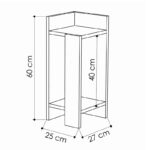 Κομοδίνο Immerse pakoworld σετ 2 τμχ. λευκό 27x25x60εκ - Image 3
