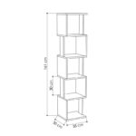 Βιβλιοθήκη - στήλη Piri pakoworld λευκό μελαμίνης 35x30x161εκ - Image 4