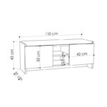 Έπιπλο εισόδου σκαμπό-παπουτσοθήκη Zulla pakoworld μελαμίνη σε ανθρακί-oak απόχρωση 110x37x43εκ - Image 5