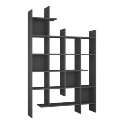Βιβλιοθήκη Manco pakoworld σε ανθρακί απόχρωση 122x25.5x188εκ