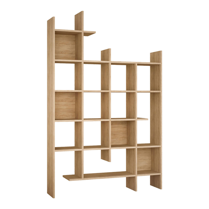 119-001253 Βιβλιοθήκη Manco pakoworld σε oak απόχρωση 122x25.5x188εκ