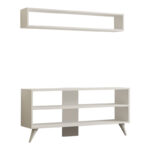 Σύνθετο σαλονιού Prestige pakoworld σε λευκή απόχρωση 120x29