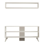 Σύνθετο σαλονιού Prestige pakoworld σε λευκή απόχρωση 120x29,6x50εκ - Image 5