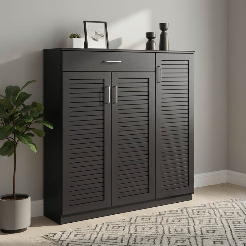 123-000004 Παπουτσοθήκη-ντουλάπι SANTE pakoworld 30 ζεύγων χρώμα wenge 120x37x123εκ